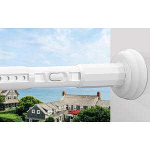 Tension Curtain Rod No Drilling 39-157", Heavy Duty Long Curtain Rod White