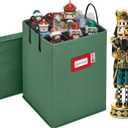 Christmas Nutcracker Collectible Storage Box - Stores Up to 16" Tall Nutcrackers, Ornaments & More - Holiday Decor Organizer with Adjustable Dividers