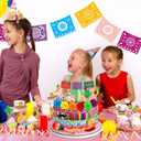 Hooqict 33Pcs Fiesta Cake Decorations Set with Mini Papel Picado Banner, Serape Ribbon, Cactus, Taco and Flower Mexican Cake Toppers & Cupcake Toppers for Cinco de Mayo Mexican Theme Party Decorations