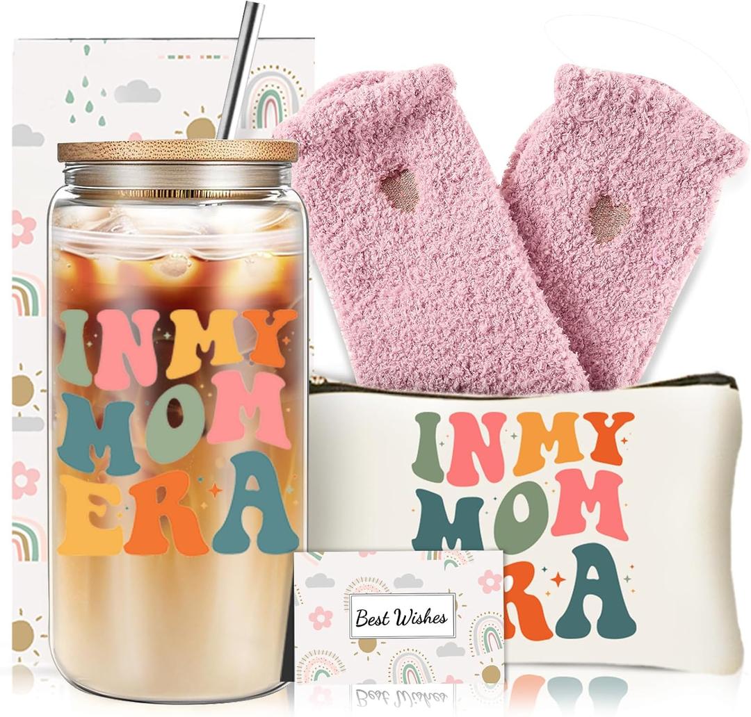 Unique Gifts for Mom from Daughters, Mom Birthday Gifts Ideas for Mommy Mother in law, Christmas Mothers Day Presents Box with Glass Cup