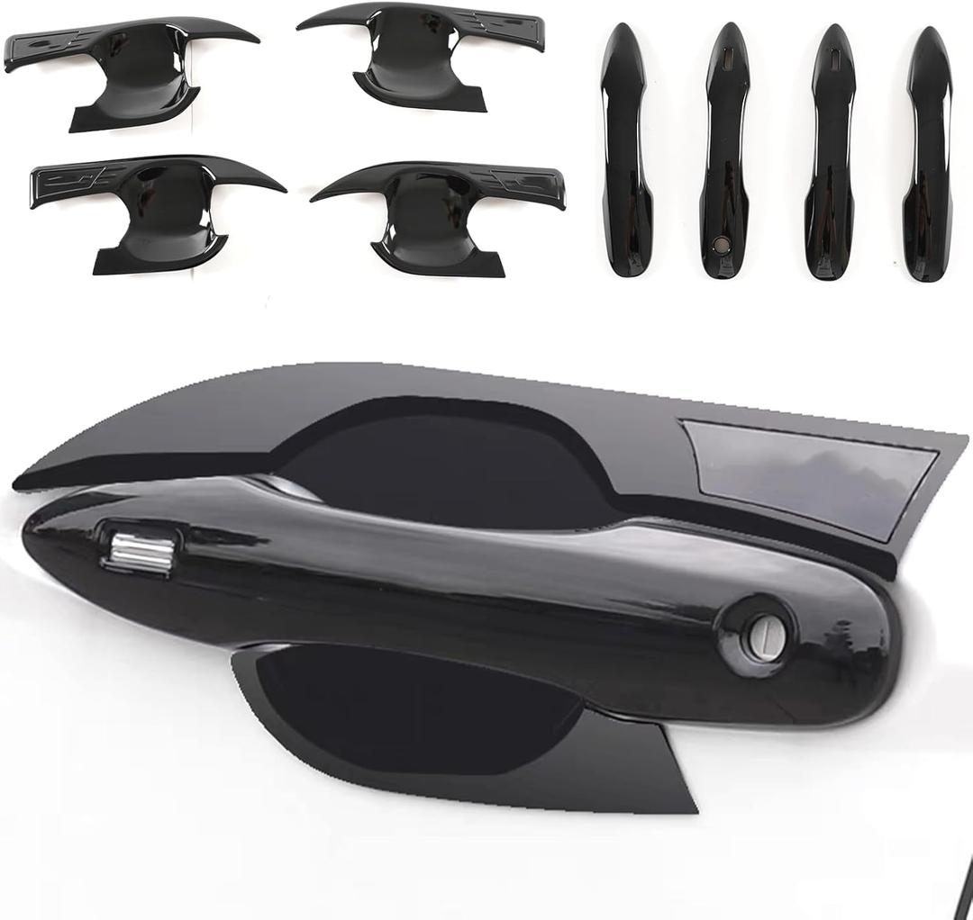 Exterior Door Handle Bowl Cover Trim Set for Toyota Camry LE SE XLE XSE 2018 2019 2020 2021 2022 2023 2024 2025 8th 8.5th Gen (Glossy Black)