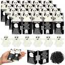 Wettarn 24 Set Positive Ghost Encouragement Gifts Handmade Crocheted Pocket Hug Ghost with Box Filled with Spookiness and Love for Men Women Office Halloween Party Favors