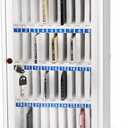 36 Slots Aluminum Alloy Pocket Chart Storage Cabinet for Cell Phones,Wall-Mounted with a Locked,Can be Carried by Hand (36 Slots), 36 Slots Transparent