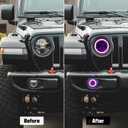 SUNPIE 9 Inch RGBW Halo lights with Fog Lights Combo Compatible with 2018 2019 2020 2021 2022 2023 2024 2025 JL JLU 4XE Compatible with 2019 2020 2021 2022 2023 2024 2025 JT APP Control Remote Control