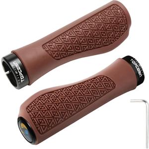 TOPCABIN Bicycles Handlebar Grips, Aluminum Lock-on Ergonomic Bike Grips, Cushion Vibrations Comfort Bike Handlebar Grips, Mountain MTB BMX Bicycles Grips for Scooter