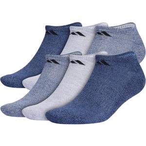 adidas Men's Athletic Cushioned 6-Pack No Show, Socks for Men (Large, Tech Indigo Blue/Grey/University Navy)