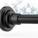 Shower Curtain Rod Adjustable Shower Rods Spring Tension Room Divider Curtain Rod for Bathroom Pole or Windows Easy Install Closet Matte Black No Drilling Stainless Steel Anti-Slip 30-88 Inch