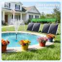 120W Solar Water Fountain Pump, 1600GPH Adjustable Flow & Dry-Run Protection Pond Pump, Dual Solar Panels, 3 Spray Nozzles, Solar Fountain Pump Kit for Outdoor Ponds, Water Garden P1200