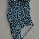 Kanu Surf Girls' Morgan Floral Ruffle 1-Shoulder one Piece Swimsuit (8, Beach Leopard Blue)