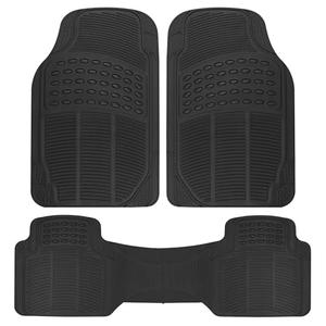BDK ProLiner Car Floor Mats for Cars Trucks SUV, 3-Piece All-Weather Heavy Duty Rubber Liners with Universal Trimmable Fit, Durable Waterproof Vehicle Auto Floor Mats with Capture Ridges Black