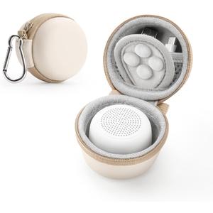 Carrying Case for Babelio White Noise Machine, Mini Sound Machine Protective Compact Traveling Storage Bag, Scratches Shockproof Waterproof (Only Case) (Beige, S)
