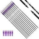 30" Carbon Arrows for Compound Recurve Bow Hunting Target