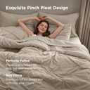 Bedsure Oversized King Comforter Set Beige - Bed in a Bag Bedding Set 7 Pieces, GentleSoft Pintuck Bed Set Gift for Family, Pinch Pleat Beige Comforter with Sheets, Pillowcases & Shams (Beige)