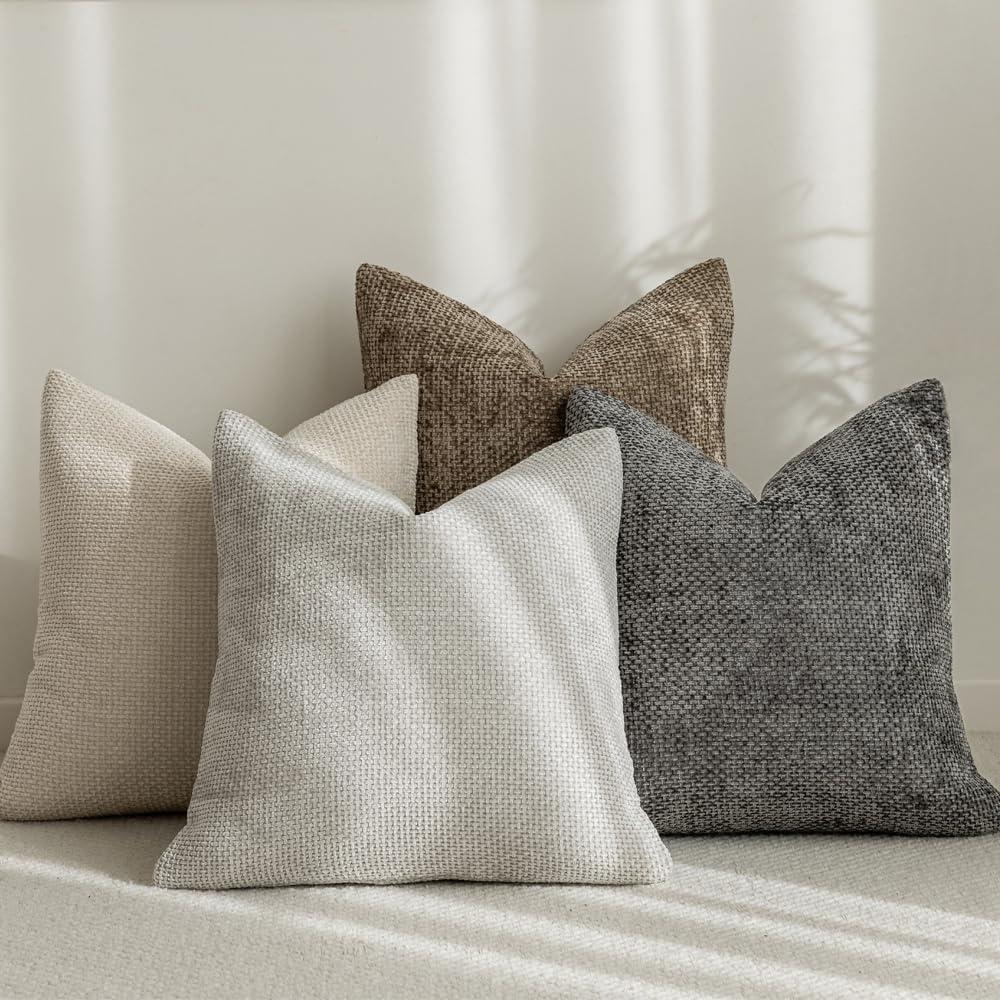 LANANAS Neutral Decorative Throw Pillow Covers 18x18 Inch for Living Room Couch Bed Sofa Farmhouse Boho Home Decor Set of 4 Soft Corduroy Accent Luxury Cushion Cases (18x18, Neutral) LANANAS Neutral Decorative Throw Pillow Covers 18x18 Inch for Living Room Couch Bed Sofa Farmhouse Boho Home Decor Set of 4 Soft Corduroy Accent Luxury Cushion Cases (18x18, Neutral)