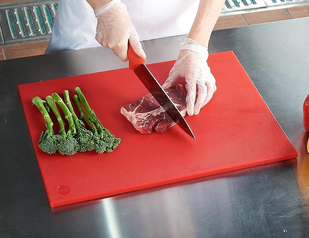 CURTA Cutting Boards for Kitchen, 20" x 14" x 0.5" Red Color Coded Plastic Chopping Board with Anti Slip Surface Dishwasher Safe CURTA Cutting Boards for Kitchen, 20" x 14" x 0.5" Red Color Coded Plastic Chopping Board with Anti Slip Surface Dishwasher Safe