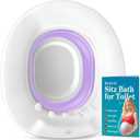 RUGUO Sitz Bath for Toilet Seat - Yoni Steam Seat - Sitz Bath for Hemorrhoids and Postpartum Care - Portable Bidet BPA Free - Foldable Basin for Epsom Salt Soak - Purple