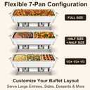 4Pack Rectangular Chafing Dishes for Buffet,Total 44QT Set with 7 Food Pans