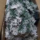 4.5FT Artificial Hinged Christmas Tree Snow Flocked Pine Tree w/400 Tips and Foldable Base