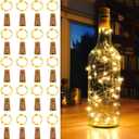 20 Pack Wine Bottle Lights with Cork Battery Operated 3.3ft 20 LED Silver Wire Cork Fairy Lights for Liquor Bottles,Jars,Crafts,Wedding,Party,Centerpieces,Table Decor,Warm White