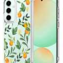Unov Compatible with Galaxy S24 FE Case Clear with Design Soft TPU Shock Absorption Slim Embossed Pattern Protective Back Cover 6.7 inch (Citrus Flavors)