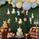 18pcs Winnie Swirl Hanging for Baby Shower Decorations Pre-Strung Classic Winnie Baby Shower and Birthday Decorations