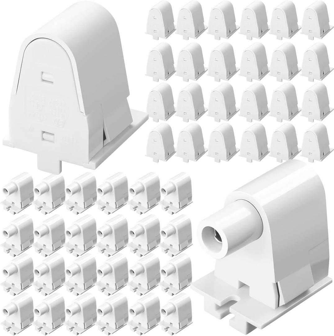24 Pairs Single Pin FA8 Tombstone T8 T10 T12 Led Socket Lampholder Lamp Replacement Parts Non Shunted Light Bulb Fixture Single Light Bulb Holder Base Connector Plunger Holder for 8ft Fluorescent Tube