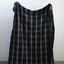 Plaid Black & Tan Fringed Woven Cotton Blend Throw, One Size