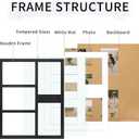 YESKAY 4x6 or 5x7 Picture Frames, Black Rustic Wooden Frame with Real Glass, Displays Pictures Five 4x6 with Mat or 5Pcs 5x7 without Mat for Wall Mounting, Photo Collage Frame