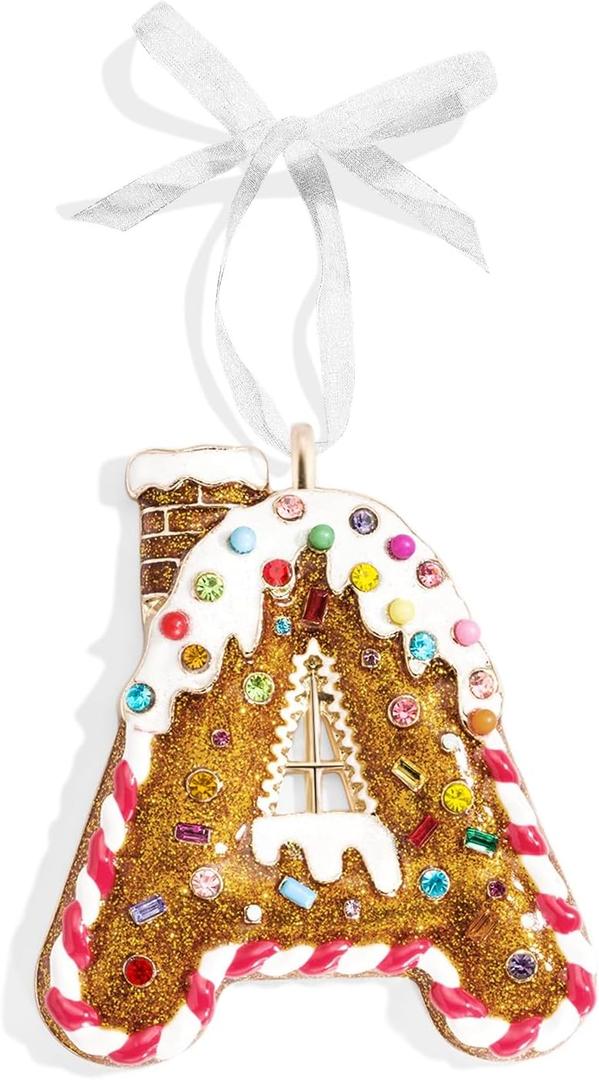 Christmas Letter Ornaments, Letter Ornaments for Xmas Tree,Hanging Christmas Ornament Gift for Mother Friends Sister Wife Grandma Women Men (Gingerbread Man)