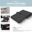 Alpha Living Electric Griddle Panini Press Sandwich Maker Stainless Steel Panini Grill Press Sandwich Maker with Aluminum Griddle Non-Stick Coating 180-Degree Hinge for Thick and Thin Foods