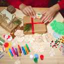 Yerliker 40 Sets Wooden Snowflake for Crafts Unfinished Jingle Bells Wood Painting Crafts Kit Christmas Ornaments Hanging Decorations for Parties Gifts Arts