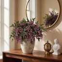 Juxdp 4 Pcs Artificial Nandina Berry Stem for Vase - 36" Realistic Faux Berry Spray, Fake Plant Branches with Stems for DIY Bouquet, Shower, Farmhouse, Mantel, Home Decor (Dusty Plum)