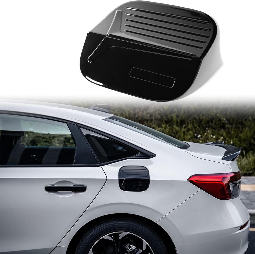 Thenice for 11th Gen Civic Gas Cap Sticker Fuel Filler Tank Door Cover for Honda Civic 2022 2023 2024 2025 - Glossy Black