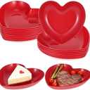 15 Pcs 8.7 Inch Red Heart Plates Modern Heart Shaped Dessert Bowls Appetizer Dishes Salad Plates for Valentine's Day Wedding Party Dinner Appetizer Dish Dipping Snack Fruit Dessert Steak Serving