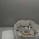 Caged Ceiling Fan with Lights, Flush Mount 20" Boho Ceiling Fans with Lights Remote Control, Low Profile Fabric Bladeless with 6 Speeds for Bedroom, Nursery, Kitchen (White)