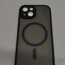 for iPhone 15 Case,Magnetic with [2 Tempered Glass Screen Protector] [Full Camera Protection] [Translucent Matte] Shockproof Protective Phone Case for iPhone 15, Black