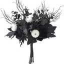 MISSPIN 10 PCS 18 inch Black Fall Decor Bouquets, Fall Decorations Indoor Outdoor Halloween Thanksgiving Farmhouse Arrangement for Front Door Wedding Centerpieces in Autumn (Maple Leaf Pumpkin)