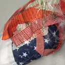 4th of July Decorations, 4 x 2.4 Ft Memorial Day American Flag Banner, Vintage Independence Day Rag Flag Accessories for 250th Anniversary Decor Home Outdoor Porch Yard Party Supplies
