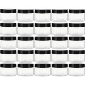 TUZAZO 4 Oz Plastic Container Jars with Lids BPA Free, 24 Pack Empty Round Clear Cosmetic Slime Jars for Lotion, Cream, Ointments, Body Butter, Makeup, Travel Storage