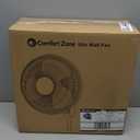 Comfort Zone 16-inch Wall Mount Fan with Remote Control, Quiet 3-Speed Operation, Timer, Adjustable Tilt  Ideal for Bedroom, Home, Gym & Office