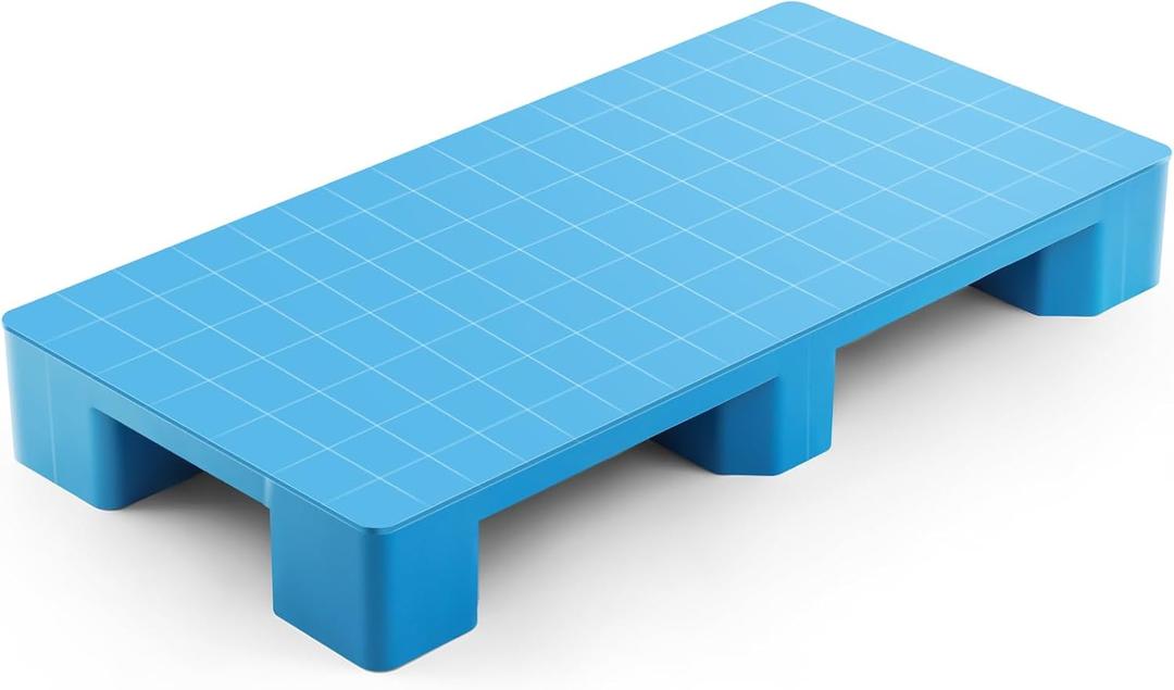 Vercraft 1 Pcs Plastic Pallet for Basement Storage Easy Stack Lightweight Floor Pallet Display Flooring Room Supermarket Christmas, Support up to 2000 Lbs (40'' L X 20'' W X 5.5'' H,Blue)