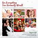 Fall Press on Nails Medium Square Fake Nails Glitter Gold False Nail Burgundy and Maple Leaves Design Autumn Full Cover Gel Artificial Nails Stick on Nails for Women Girls 24 PCS