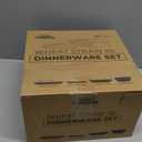 Grow Forward 16-piece Premium Wheat Straw Dinnerware Sets for 4 - Unbreakable Dishwasher & Microwave Safe Plastic Plates and Bowls Sets - Patio, Outdoors, RV, Camping Dishes - Tropical