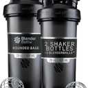 BlenderBottle Classic V2 Shaker Bottle Perfect for Protein Shakes and Pre Workout, 28-Ounce, Black, 2 Pack