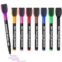 MaxGear Dry Erase Markers Ultra Fine Tip, Assorted Color Magnetic Dry Erase Markers with Eraser, 0.5 mm Ultra Fine Point Whiteboard Markers for Dry Erase Board, 8 Count