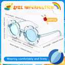 24 Pairs Flower Sunglasses Bulk Round Cute Flower Shaped Glasses Groovy Sunglasses Beach Eyewear Party Favors (S)