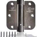SORGMACH Self Closing Hinge 3 ½"x 3 ½" Oil Rubbed Bronze Auto Close Spring Hinge Adjustable 3 1/2 Inch Door Closer Hinges 5/8" Radius Corner for Commercial Auto Self-Closing Door 3 Pieces