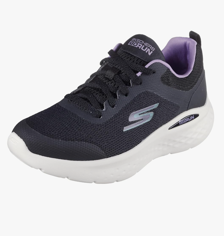 Skechers Women's Go Run Lite Shoes, 8.5, Black/Purple