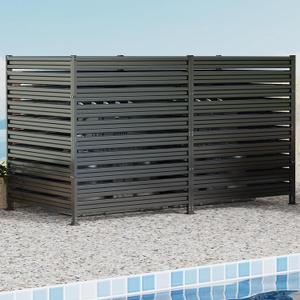 42" H x 38" W (3 Panels) Air Conditioner Fence, Metal Privacy Fence Panels for Outside, AC Unit Fencing, Trash Can Fencing, Pool Equipment Enclosure, Outdoor Privacy Wall for Outside, Patio, Black