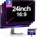 [3-Pack 24 Inch Privacy Screen for Monitor Computer Screen Privacy Filter for 16:9 Widescreen Monitor Desktop PC Anti-Glare Protector and Blue Light UV-Blocking